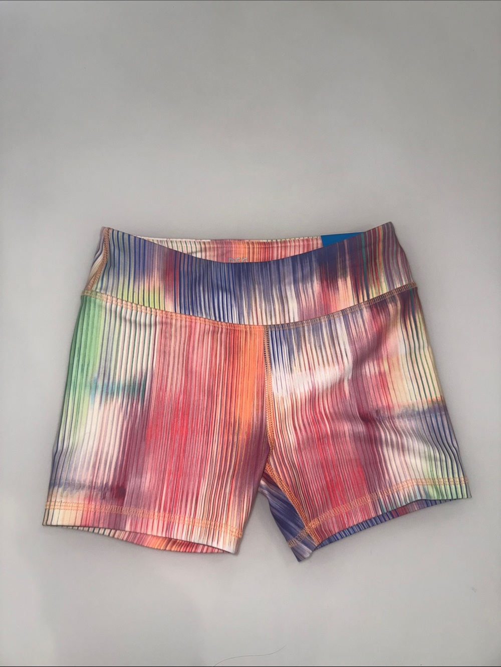 DSG Girls Multicolor Ribbed Bike Shorts - Red Orange Blue Green Purple Cream